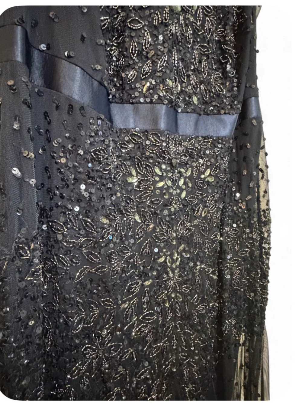 Adrianna Papell Women’s Midnight Beaded Cap Sleeve Formal Evening Gown Dress 14W